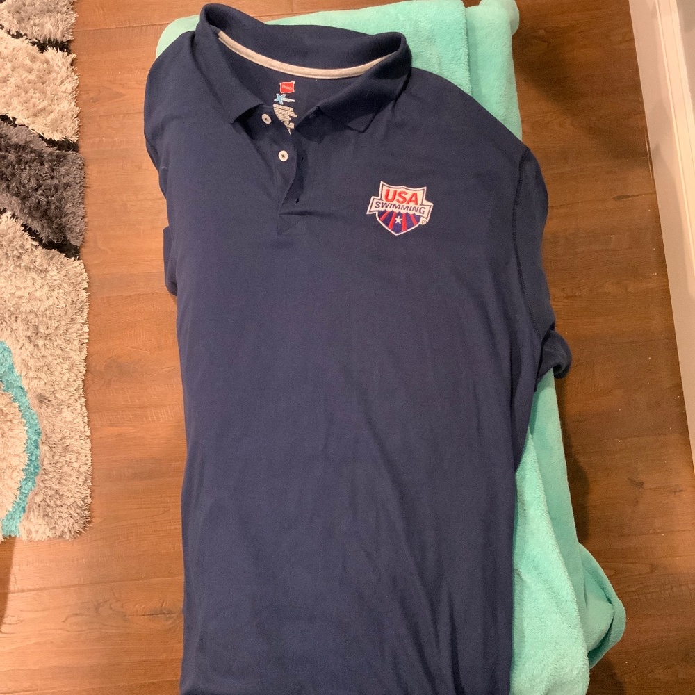 Hanes USA Swimming Polo shirt, 3XL